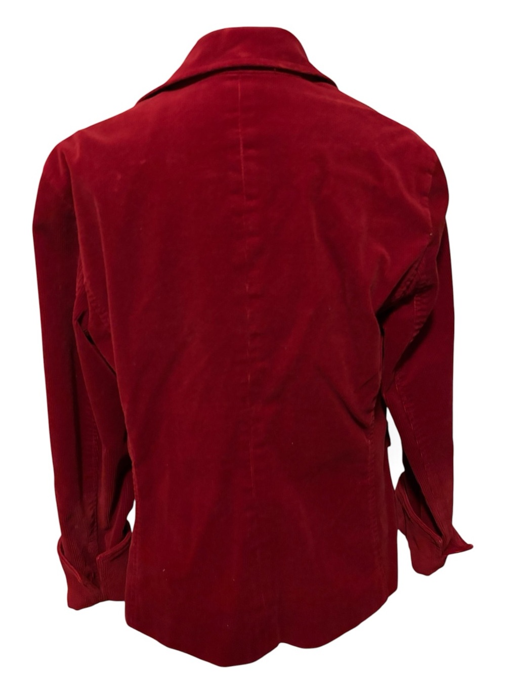 Talbots Deep Red Corduroy Button Jacket with Pockets - Picture 3 of 5